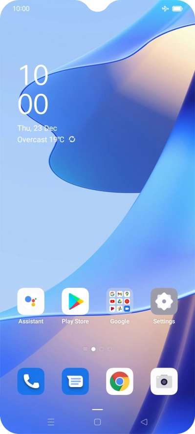 The flight mode icon shows that flight mode is turned on.