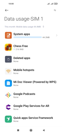 The total data usage is displayed.