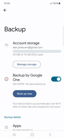 Press Back up now and wait while the phone memory is backed up.
