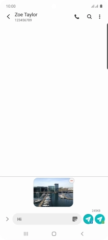 Press the send icon next to the required SIM.