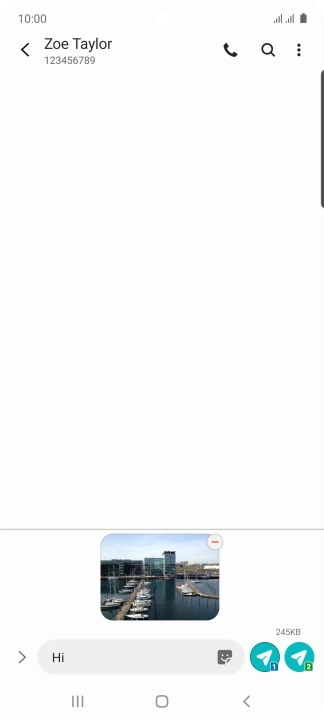 Press the send icon next to the required SIM.