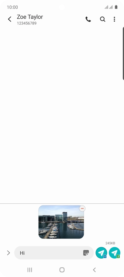 Press the send icon next to the required SIM.