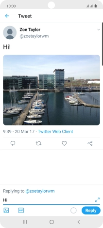 Write your reply and press Reply.