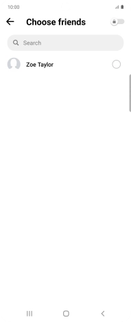 Press the search field and key in the first letters of the recipient's name.