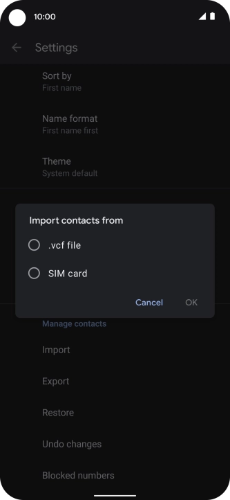 Press SIM card.