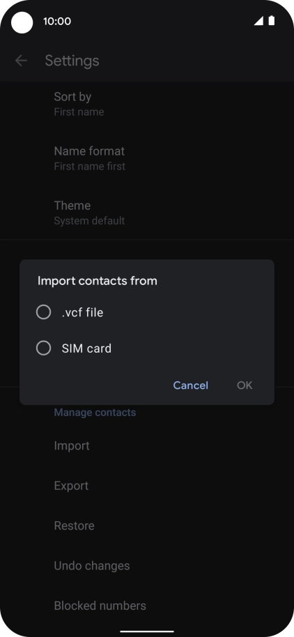 Press SIM card.