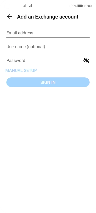 Press Email address and key in your email address.