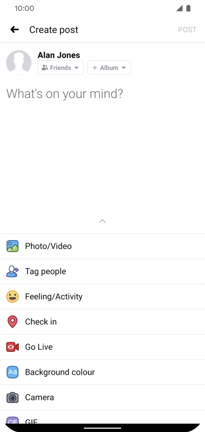 Press the text input field.