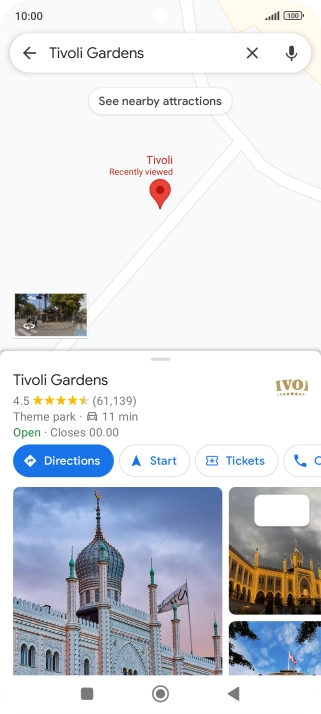 Press the destination at the bottom of the screen.