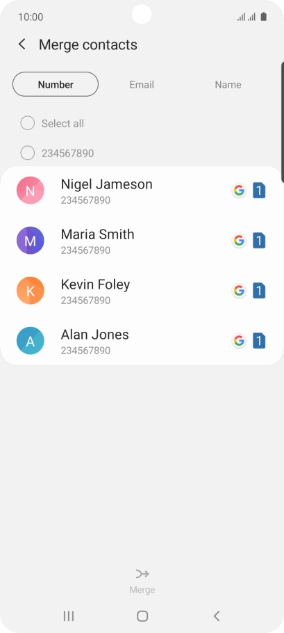 Press the required number.