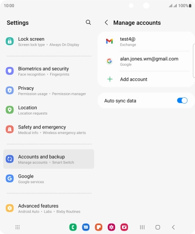 Press the required email account.
