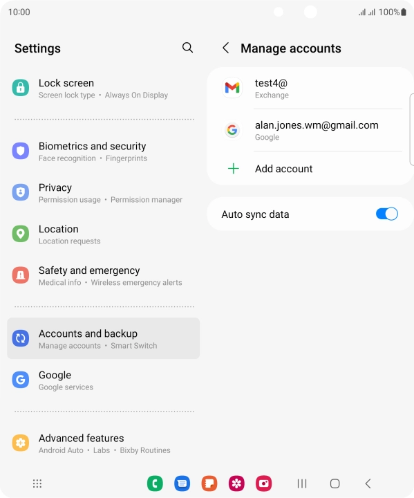 Press the required email account.
