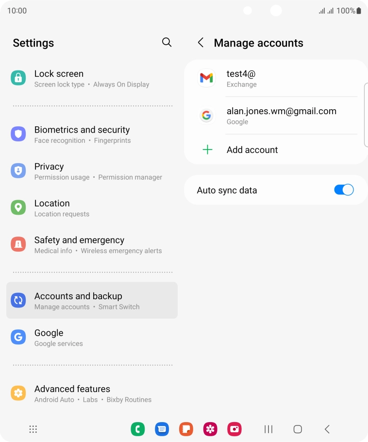 Press the required email account.
