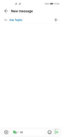 Press the send icon when you've finished your text message.