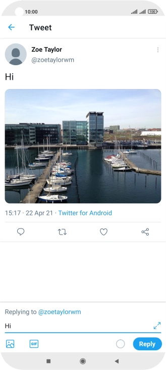 Write your reply and press Reply.