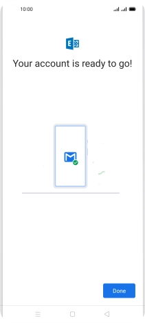 If this screen is displayed, your email account has been recognised and is being set up automatically. Follow the instructions on the screen to key in more information and finish setting up your phone.