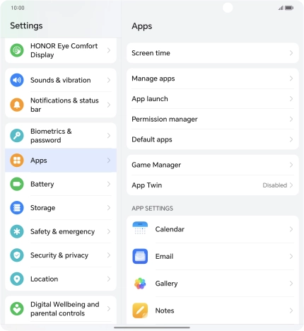 Press Manage apps.