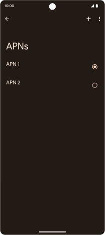 Press the field next to the data connection to activate it.