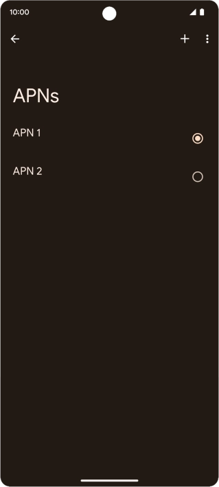 Press the field next to the data connection to activate it.
