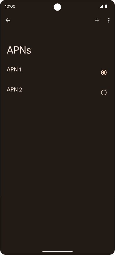 Press the field next to the data connection to activate it.