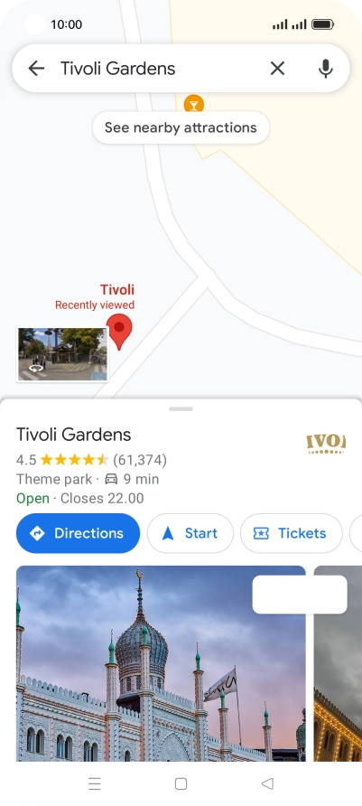 Press the destination at the bottom of the screen.