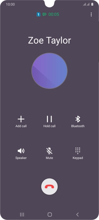 Press the end call icon.