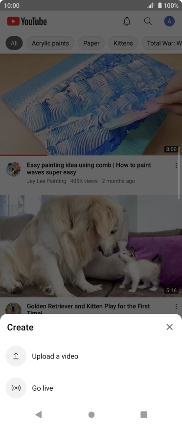 Press Upload a video.