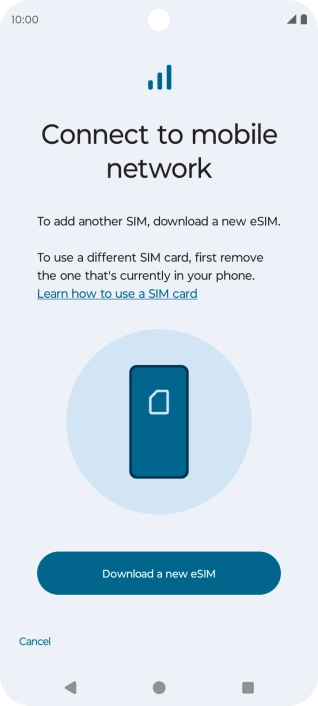 Press Download a new eSIM.