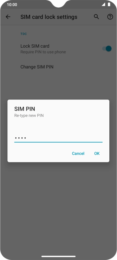 Key in the new PIN again and press OK.