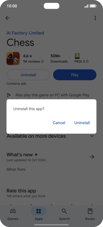 Press Uninstall.
