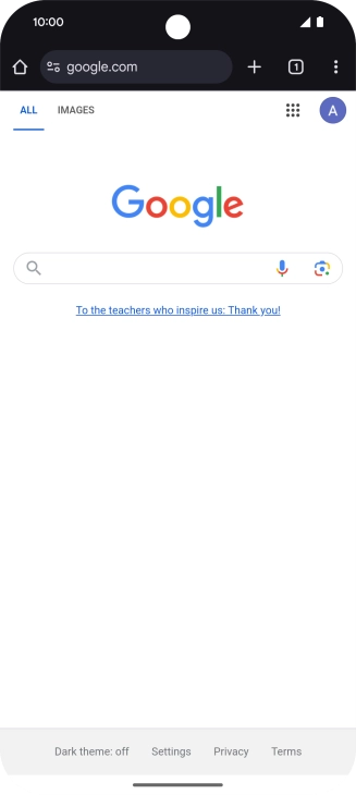 Press the menu icon.