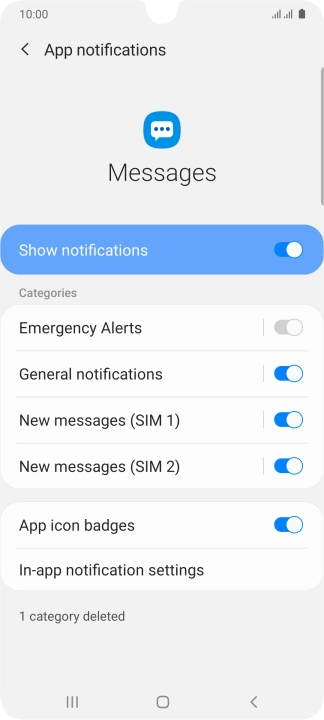 Press the indicator next to 