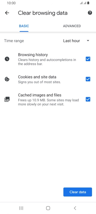 Press the fields next to the required data types.
