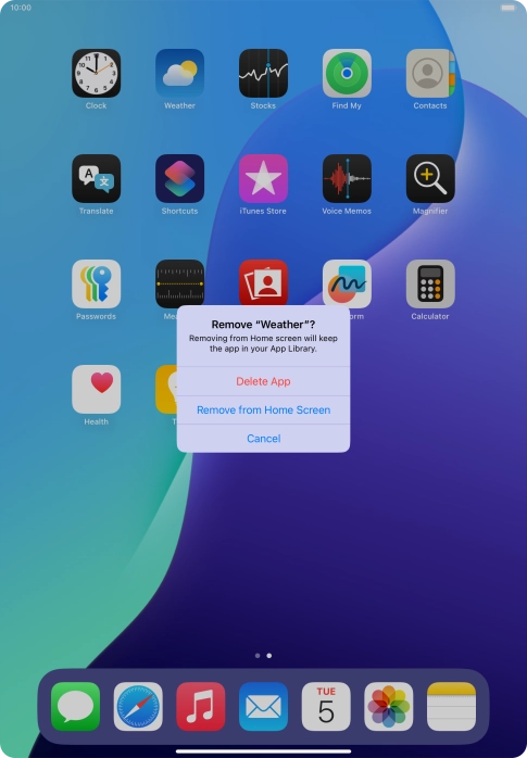 Press Delete App.