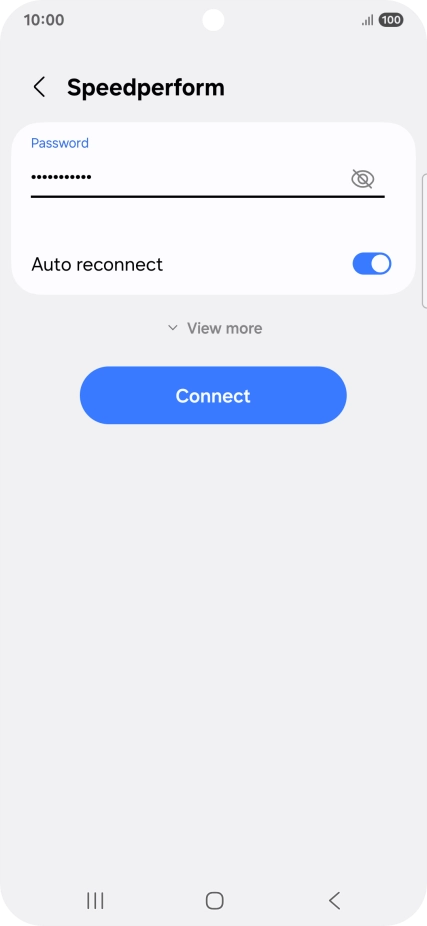 Key in the password for the Wi-Fi network and press Connect.
