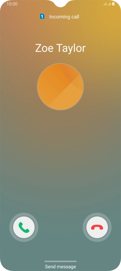 Press and drag the accept call icon right.