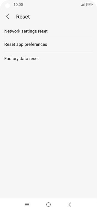 Press Factory data reset.