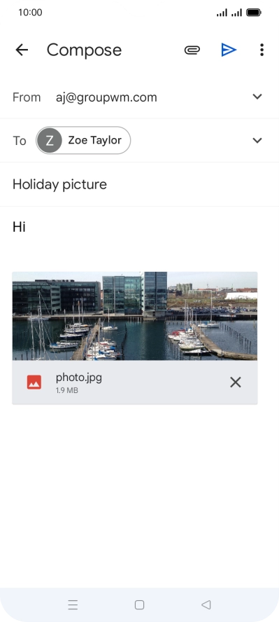 Press the send icon.