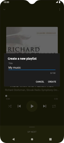 Key in a name for the playlist and press CREATE.