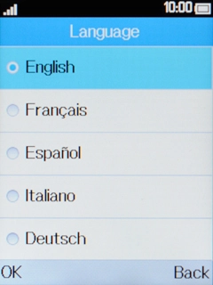 Select the required language.