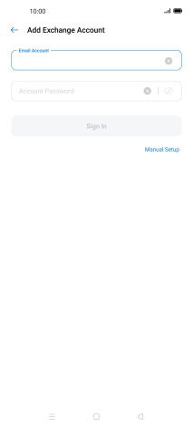 Press Account Password and key in the password for your email account.
