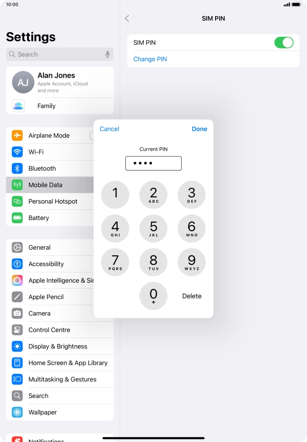 Key in your current PIN and press Done.