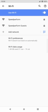 Press the required Wi-Fi network.