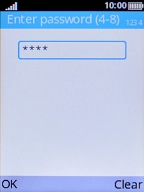 Key in the phone lock code (default is 0000) and press the Left selection key.