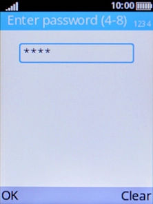 Key in the phone lock code (default is 0000) and press the Left selection key.