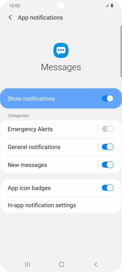 Press the indicator next to 