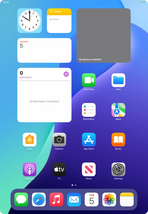 When the battery charging icon is displayed, the battery is charging.