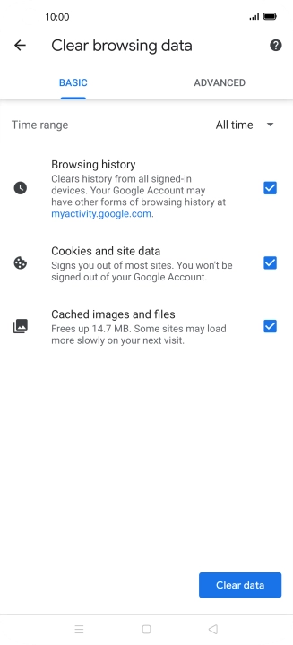 Press the fields next to the required data types.