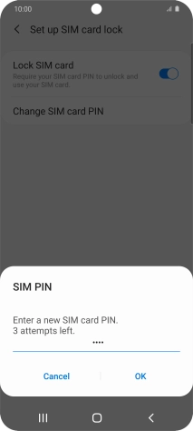 Key in a new four-digit PIN and press OK.