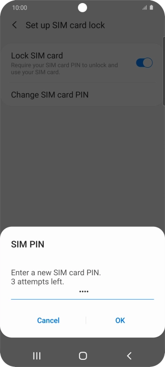 Key in a new four-digit PIN and press OK.